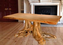 Big Horn Double Stump Table with Red Elm Top