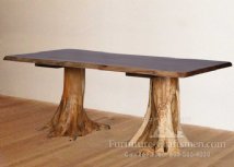 Big Horn Double Stump Table with Walnut Top