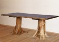 Big Horn Double Stump Table with Walnut Top