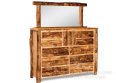 Breckenridge Rustic 10-Drawer Dresser with Mirror