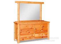 Breckenridge Rustic 6-Drawer Dresser with Mirror (Plain Front)