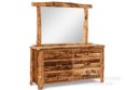 Breckenridge Rustic 6-Drawer Dresser with Mirror (Slab Sides)