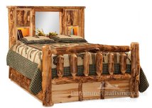 Breckenridge Rustic Bookcase Bed with 6-Storage Drawers