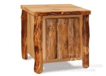 Breckenridge Rustic End Table with Slab Door