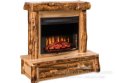 Breckenridge Rustic Fireplace with Mantle & Drawers