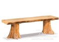 Breckenridge Rustic Flat Bench with Stump Base