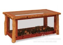 Breckenridge Rustic Glass Coffee Table