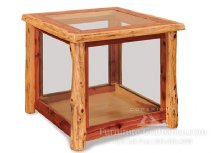 Breckenridge Rustic Glass End Table