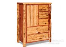 Breckenridge Rustic Side Door, 5-Drawer Armoire (Plain Sides)