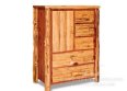 Breckenridge Rustic Side Door, 5-Drawer Armoire (Plain Sides)