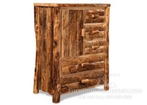 Breckenridge Rustic Side Door, 5-Drawer Armoire (Slab Sides)