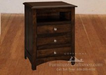 Cabot River 3-Drawer Nightstand with Opening