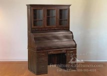 Thurman Computer Rolltop Desk with Hutch