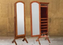 Crevont 73" High Arch Top Cheval Mirror with Hidden Jewelry Storage