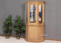 Georgetown Angled 1-Door Wood Base Curio Cabinet