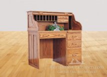 Graham Mountain Single Pedestal Computer Rolltop Desk