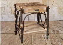Granby River Chess Board End Table with Drawer