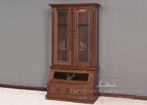  Gun Etched Glass Door Cabinet | Handcrafted from solid wood
