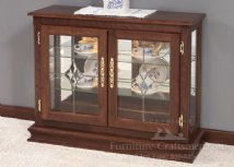 Milford Small Curio Console with Leaded Glass