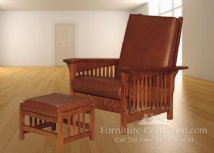 Powell Slat Morris Chair & Footstool