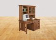 Ridgeway Single Pedestal Computer Desk & Hutch w Glass Doors