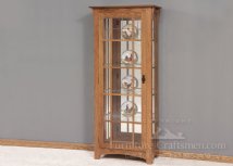 Stratton 72" High Single Door Side Mullions Curio Cabinet