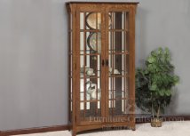 Stratton 72" High Double Door Side Mullions Curio Cabinet